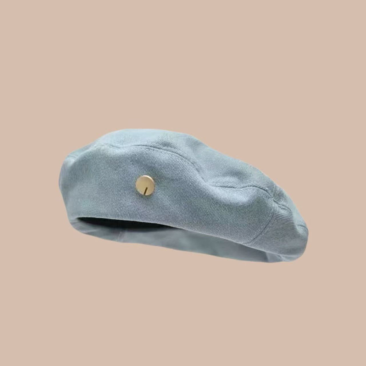 Women's Heart Printed Washed Denim Beret