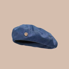 Women's Heart Printed Washed Denim Beret
